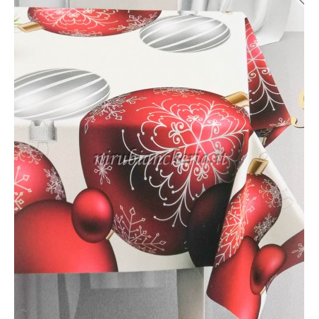 Tovaglia o copritavola natalizia con stampa digitale 3D per 6 persone 140x180 cm. B660