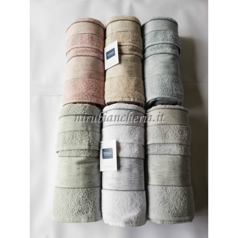 Set di asciugamani 3 pezzi geometrici grigi in cotone 100