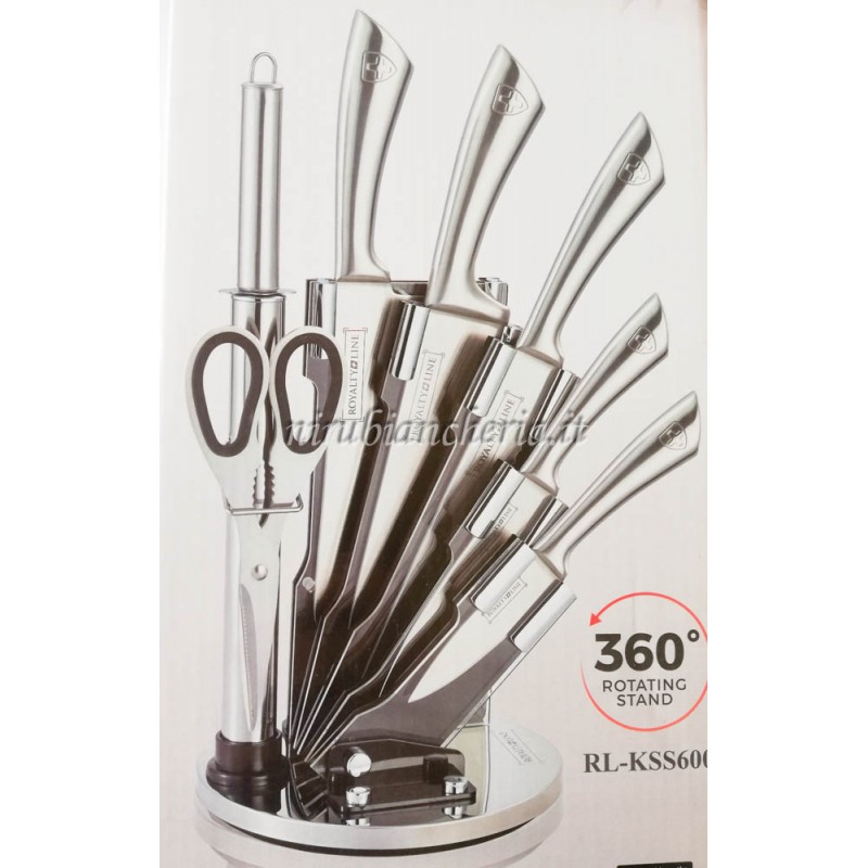 Set cucina: 12 utensili in silicone 5 coltelli acciaio inox +